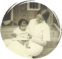 Mildred Dibden with baby